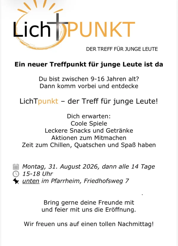 Neuer Treffpunkt für Jugendliche: LichtPUNKT