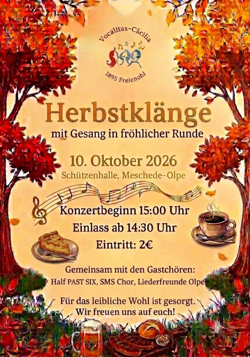 „Herbstklänge“ – am 10. Oktober in der Schützenhalle Olpe